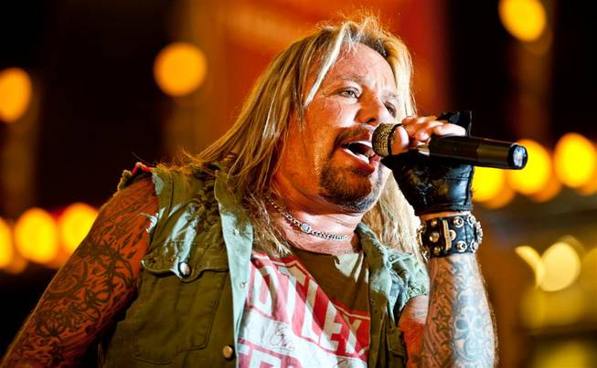 Vince Neil performs at Fremont Street Experience in downtown Las Vegas on Saturday, May 26, 2012.